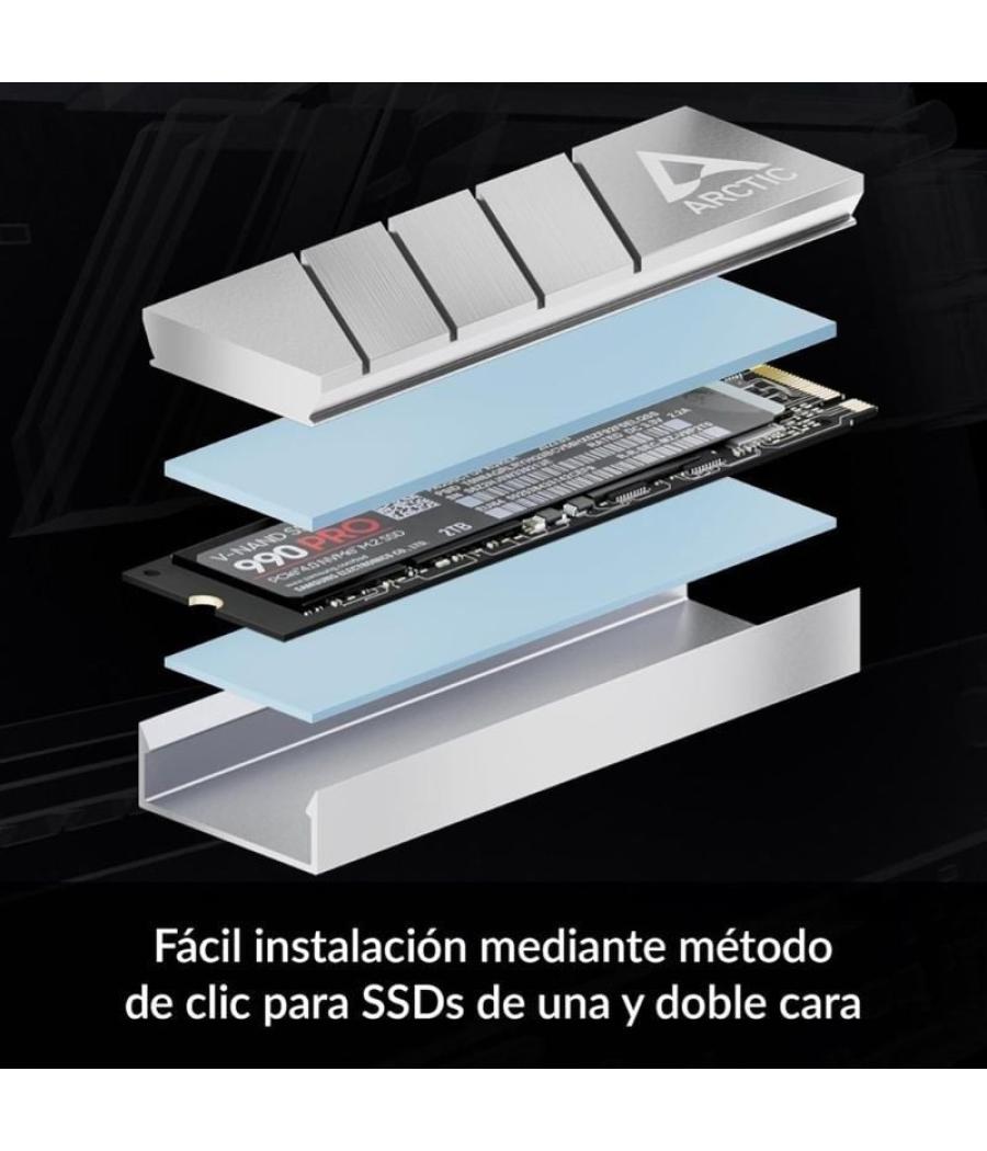 Disipador térmico para ssd m.2 2280 arctic m2 pro/ plata