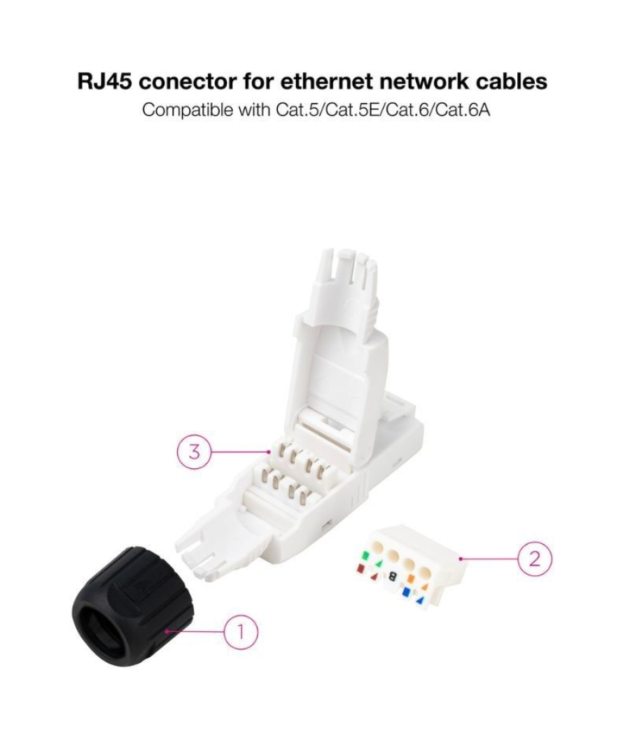 Conector rj45 utp cat6a (10 und) blanco nanocable