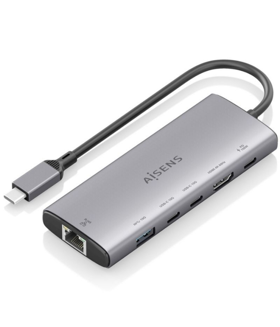 Docking usb tipo-c aisens asuc-6p030-gr/ 1xhdmi/ 1xusb/ 2xusb tipo-c/ 1xrj45/ 1xusb tipo-c pd/ gris
