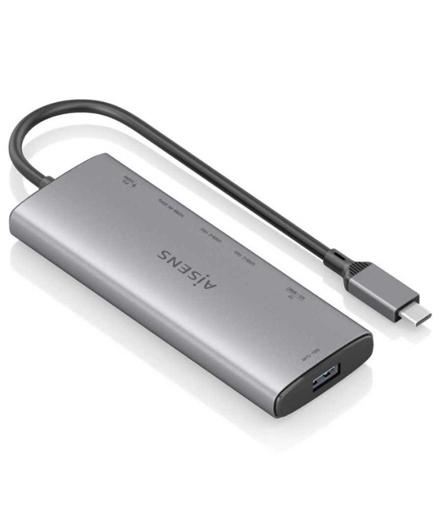 Docking usb tipo-c aisens asuc-7p031-gr/ 1xhdmi/ 1xusb/ 2xusb tipo-c/ 1xlector tarjetas/ 1xusb tipo-c pd/ gris