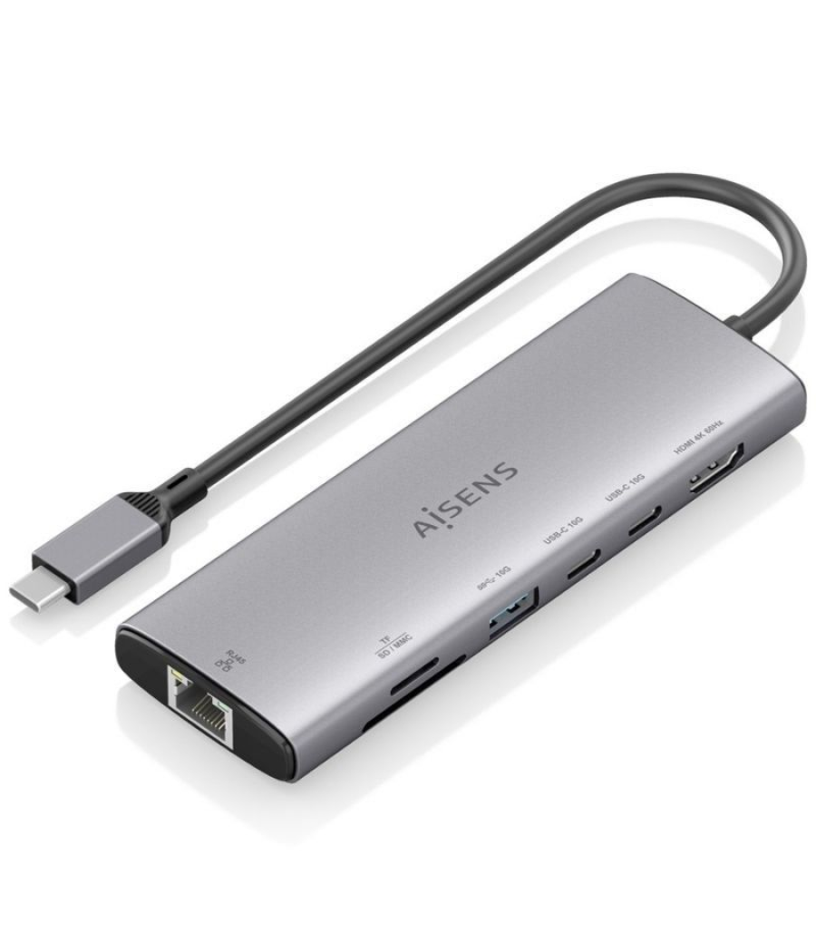 Docking usb tipo-c aisens asuc-7p032-gr/ 1xhdmi/ 1xusb/ 2xusb tipo-c/ 1xrj45/ 1xlector tarjetas/ gris