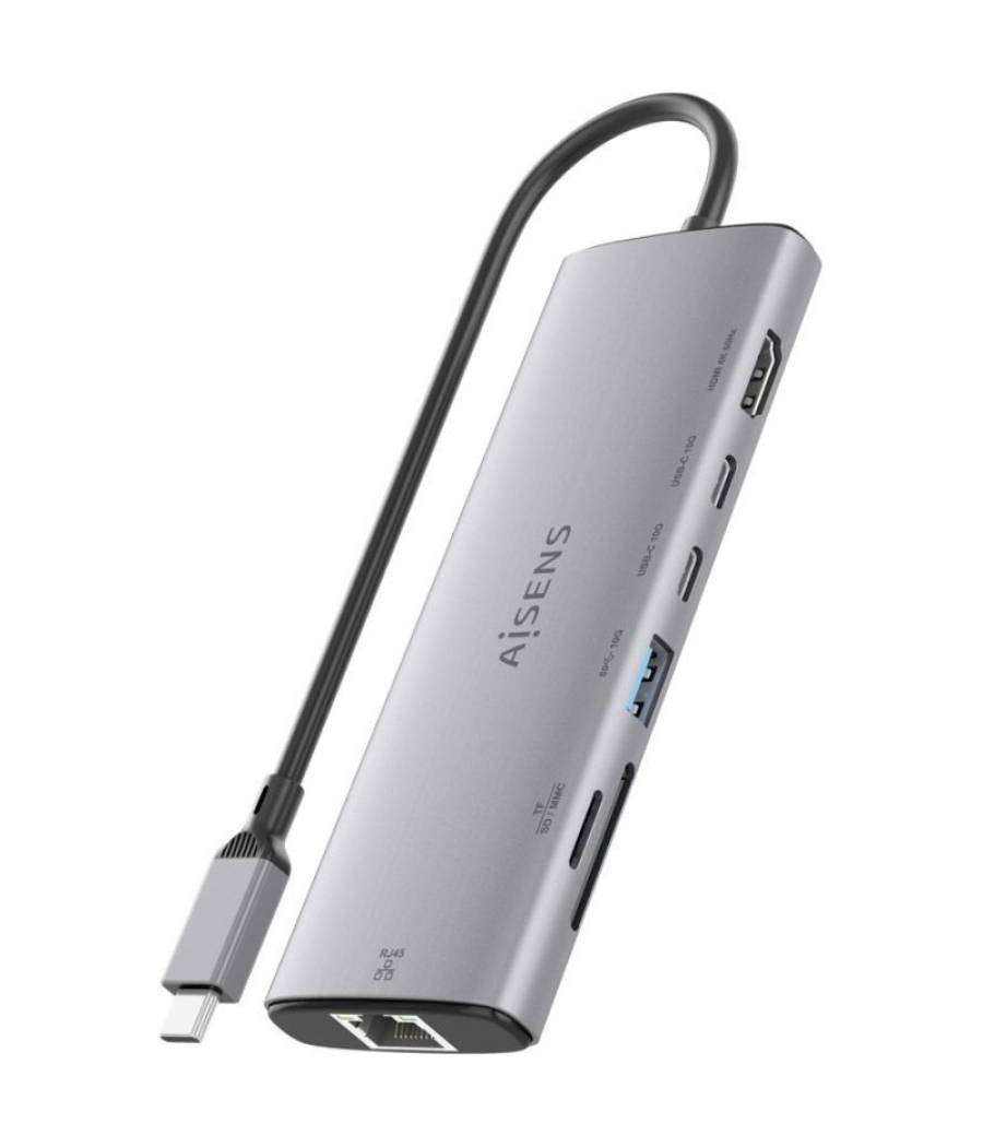 Docking usb tipo-c aisens asuc-7p032-gr/ 1xhdmi/ 1xusb/ 2xusb tipo-c/ 1xrj45/ 1xlector tarjetas/ gris