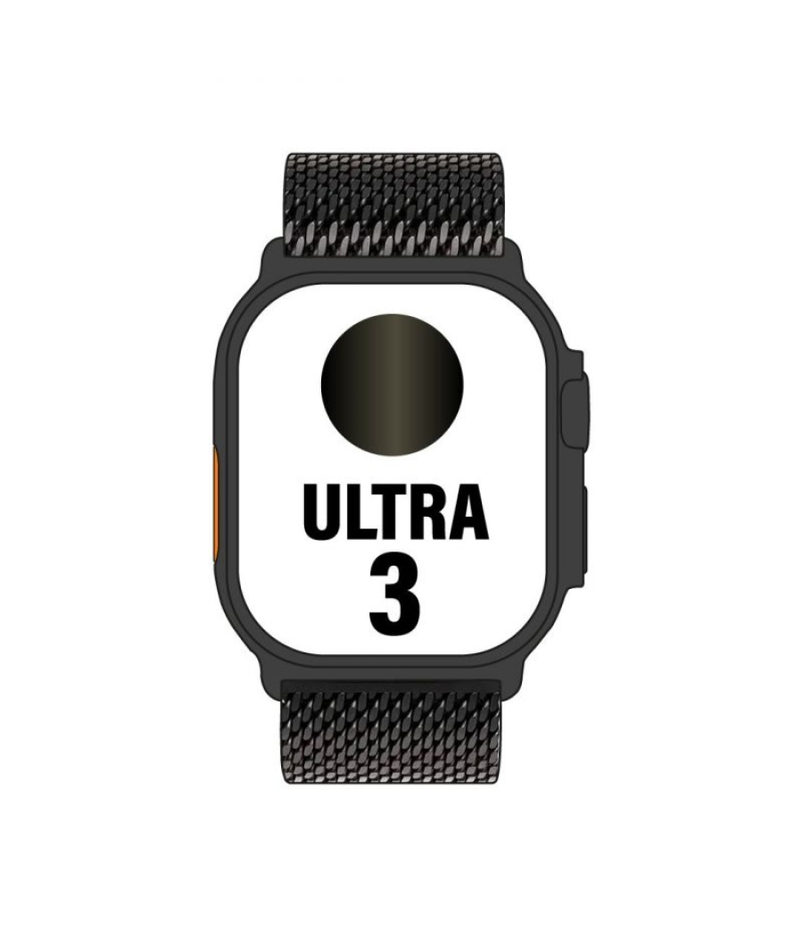 Apple watch ultra 3/ gps/ cellular/ 49mm/ caja titanio negro/ correa milanese negra l