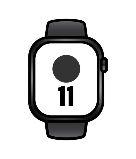 Apple watch series 11/ gps/ cellular/ 46mm/ titanio negro pizarra/ correa deportiva negra m/l