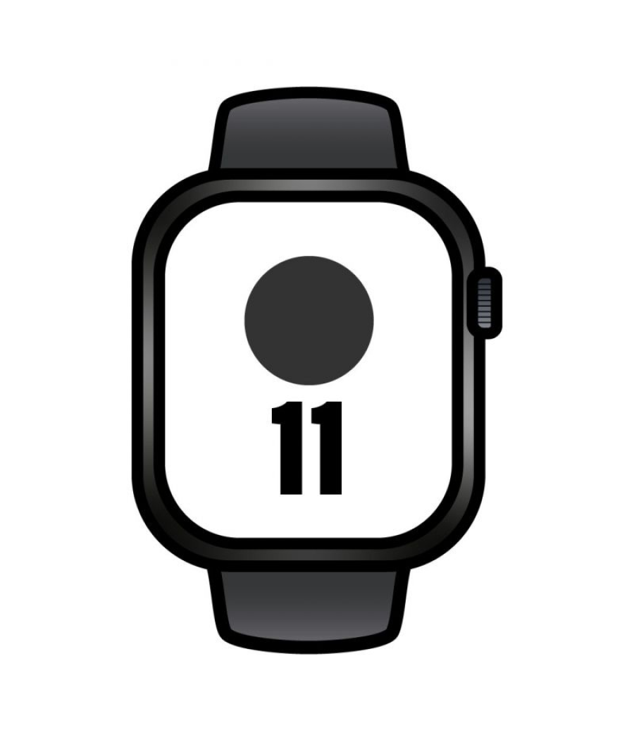 Apple watch series 11/ gps/ cellular/ 46mm/ titanio negro pizarra/ correa deportiva negra m/l