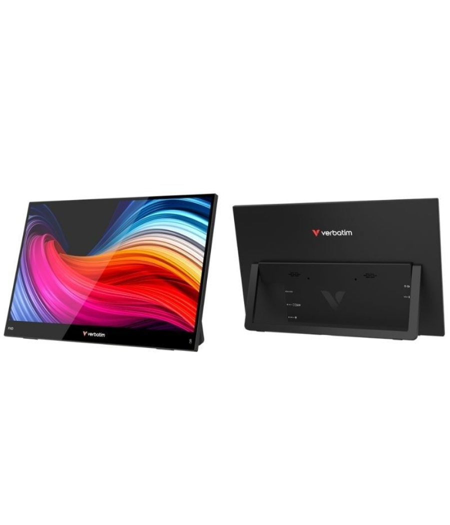 Monitor portátil táctil verbatim touch light 15.6'/ full hd/ multimedia/ negro