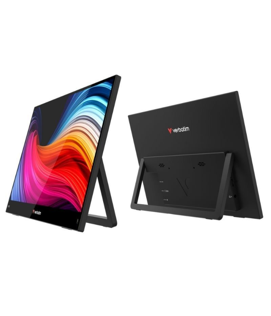 Monitor portátil táctil verbatim touch light 15.6'/ full hd/ multimedia/ negro