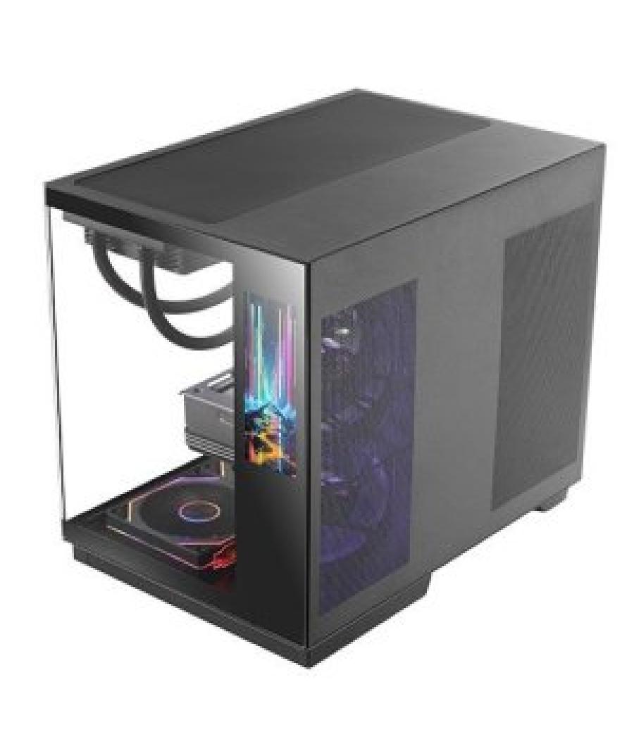 Caja atx cube mars gaming mcmirage negro cristal continuo lcd gpu 400mm 1x3.5 2x2.5