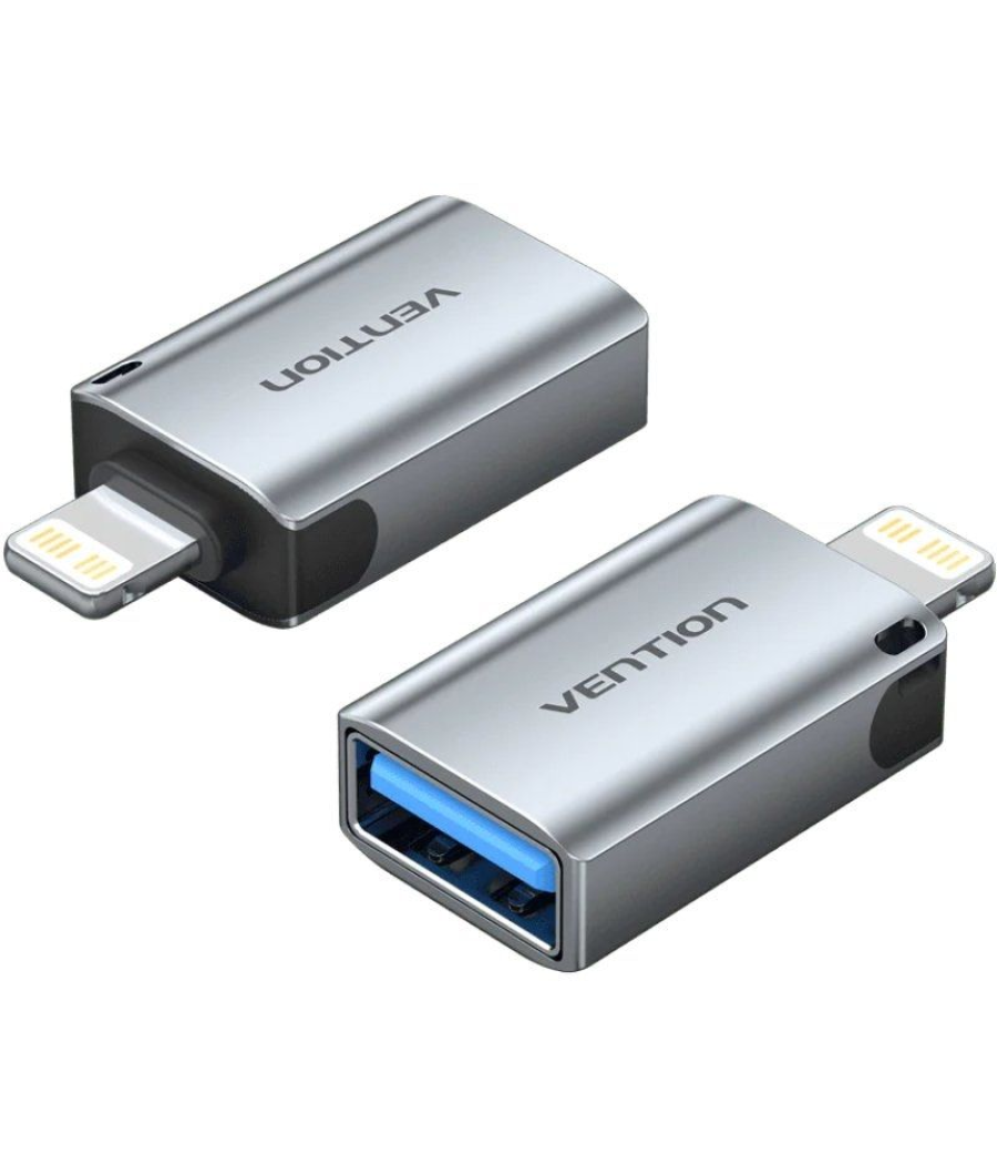 Adaptador otg usb vention cuch0/ usb hembra - lightning macho/ azul