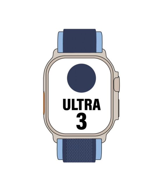 Apple watch ultra 3/ gps/ cellular/ 49mm/ caja de titanio natural/ correa loop trail azul/azul brillante s/m