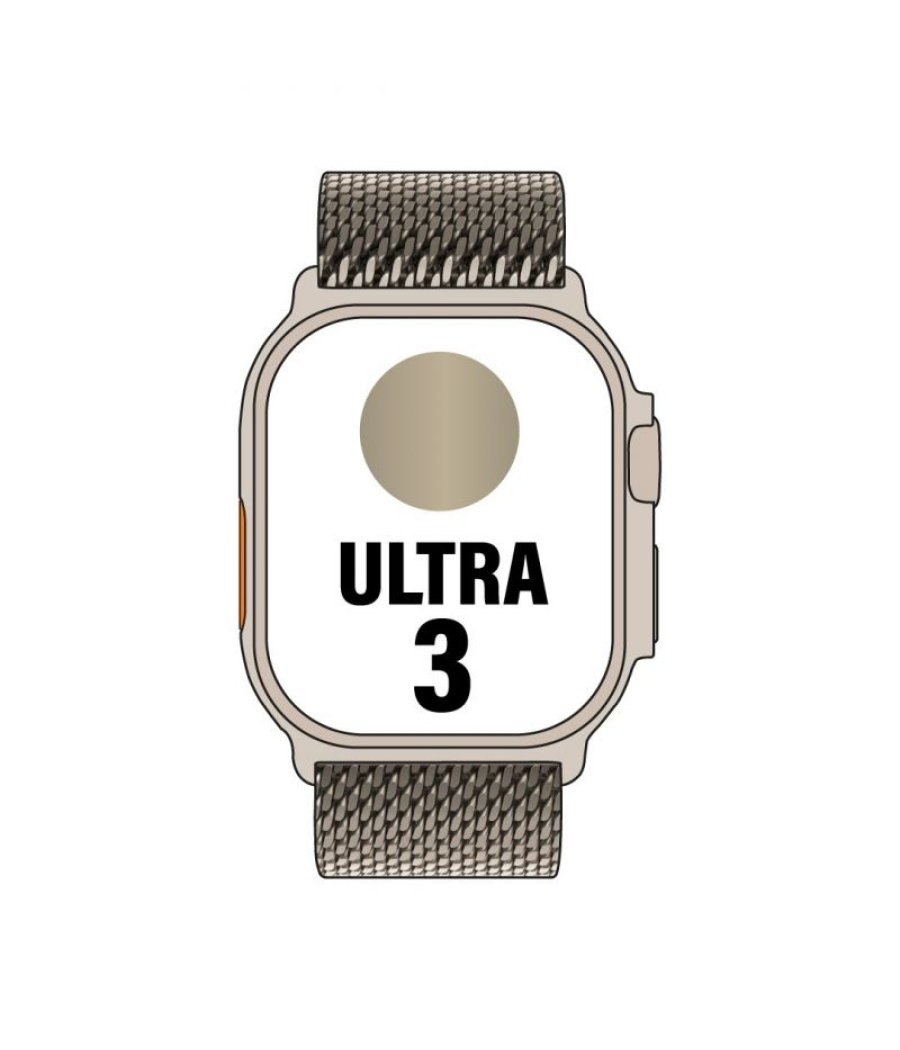 Apple watch ultra 3/ gps/ cellular/ 49mm/ caja de titanio natural/ correa milanese m