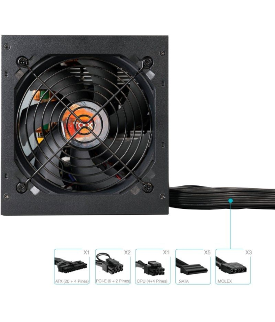 Fuente de alimentación tooq tqhelios-650sp/ 650w/ ventilador 12cm/ 80 plus bronze