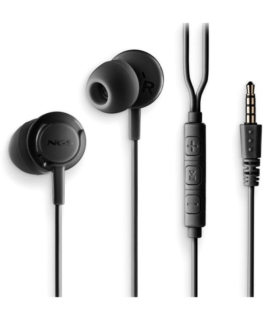 Auriculares intrauditivos ngs cross drift/ con micrófono/ jack 3.5/ negros