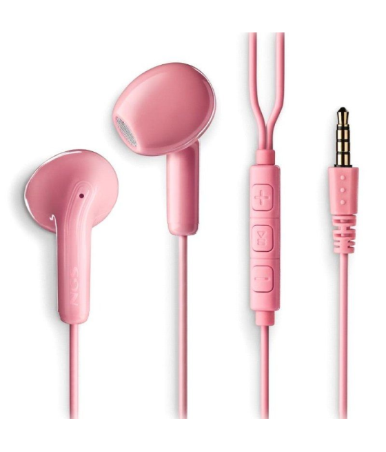 Auriculares intrauditivos ngs cross flip/ con micrófono/ jack 3.5/ rosas