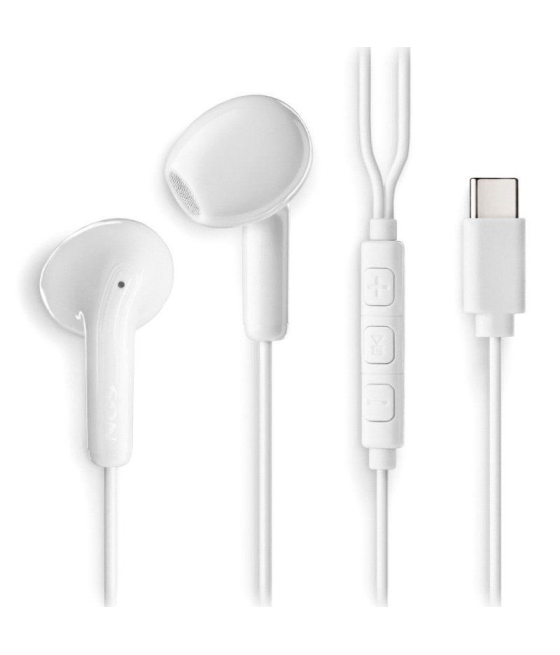 Auriculares intrauditivos ngs cross glide/ con micrófono/ usb tipo-c/ blancos