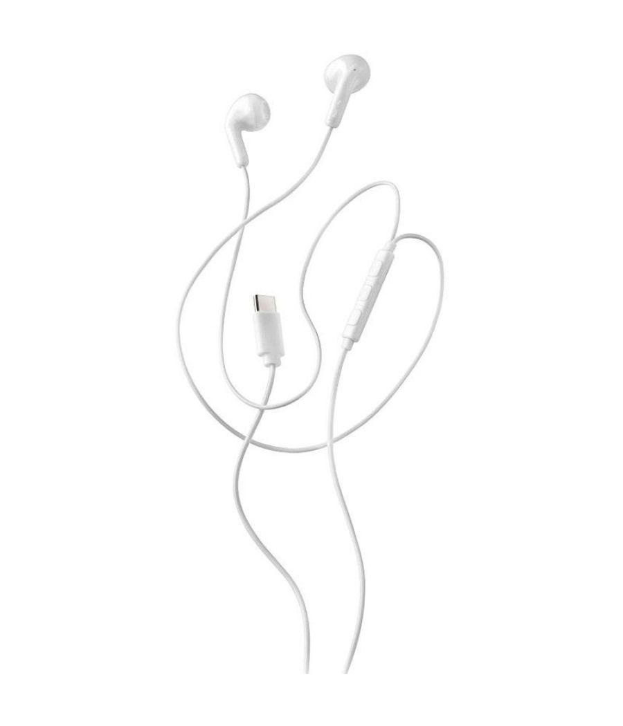 Auriculares intrauditivos ngs cross glide/ con micrófono/ usb tipo-c/ blancos