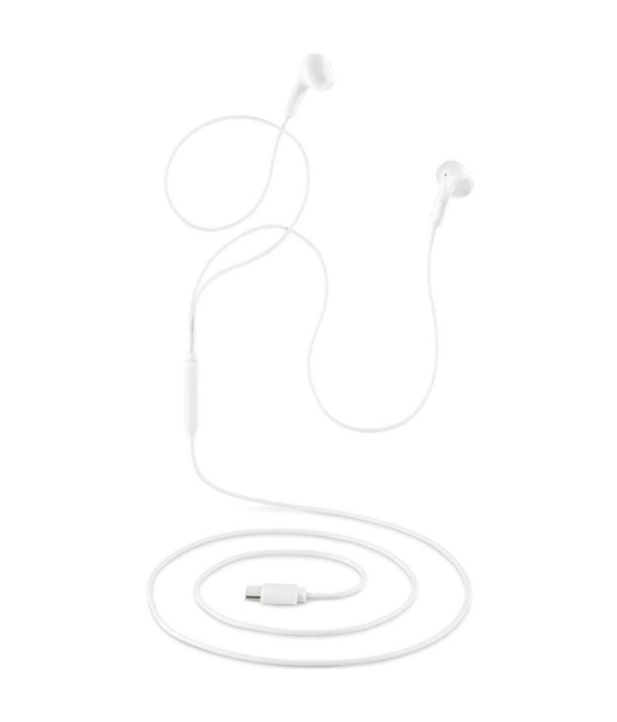 Auriculares intrauditivos ngs cross glide/ con micrófono/ usb tipo-c/ blancos