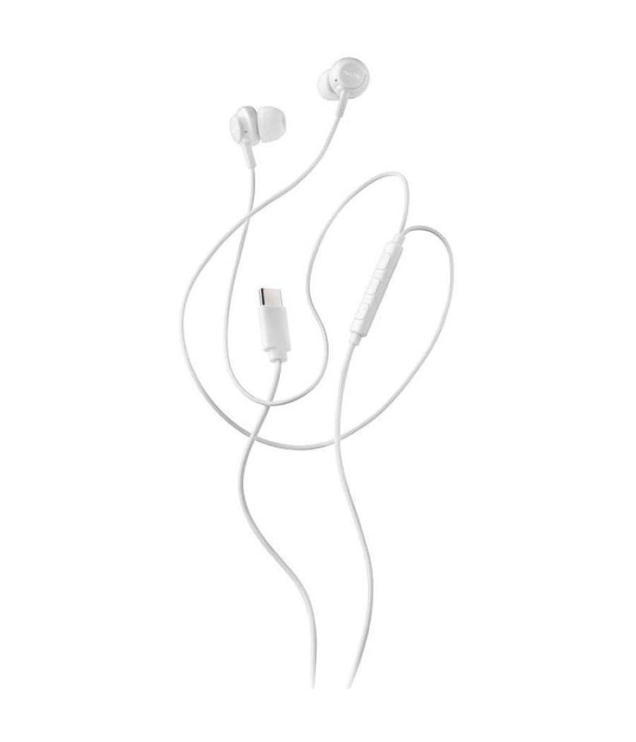 Auriculares intrauditivos ngs cross step/ con micrófono/ usb tipo-c/ blancos