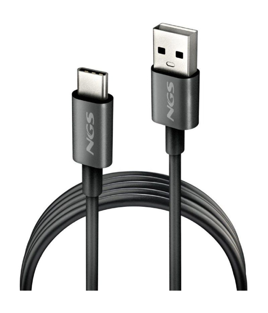 Cable usb 2.0 ngs zyro-ac/ usb macho - usb tipo-c macho/ hasta 15w/ 480mbps/ 1m/ negro
