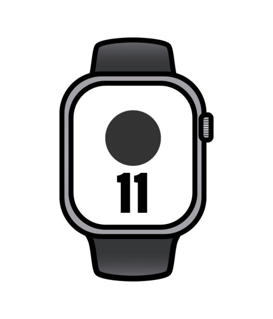 Apple watch series 11/ gps/ cellular/ 42mm/ gris espacial/ correa deportiva negra (s/m)