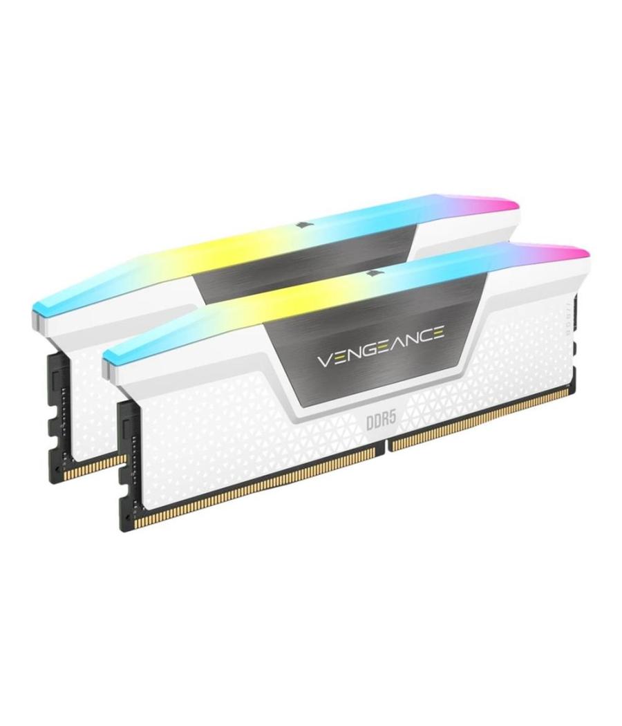 Memoria ram ddr5 64gb 2x32gb corsair vengeance rgb white - 6400 mhz - pc5 - 51200 - cl32 - 1.4v