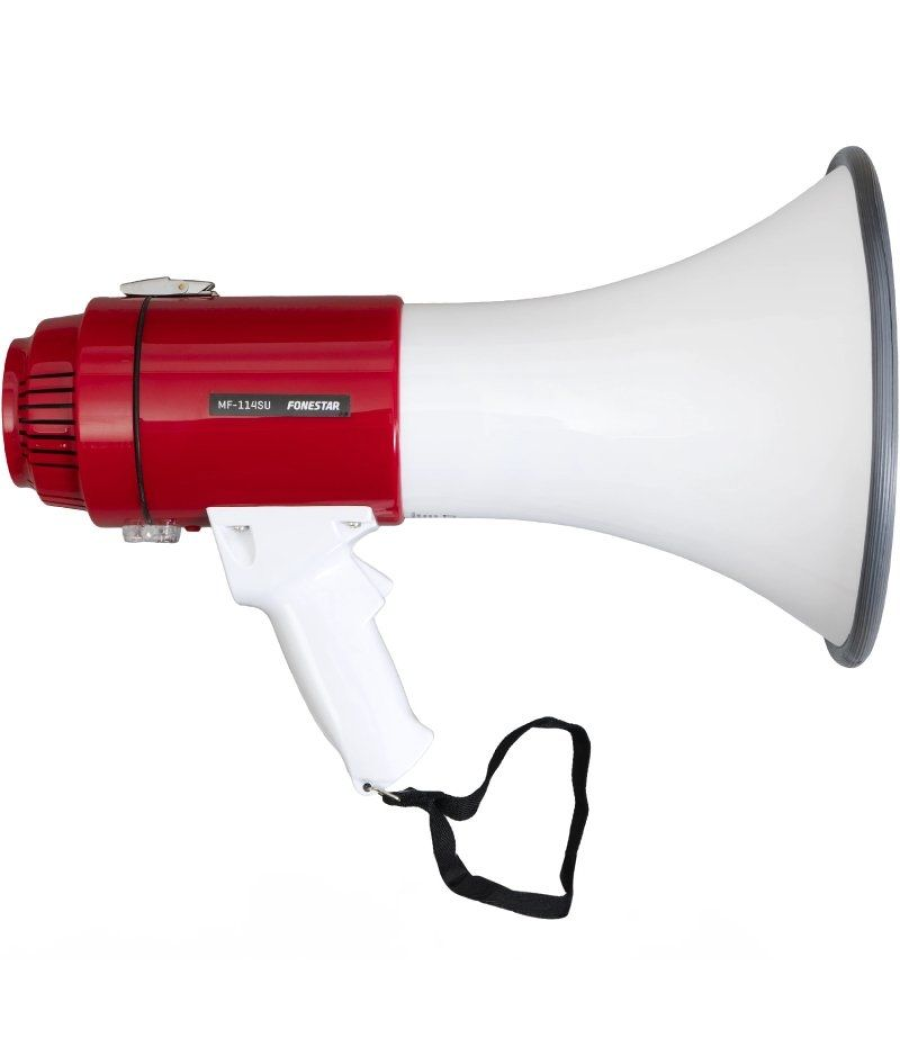 Megáfono con sirena fonestar mf-114su/ 25w/ usb/ sd/ a pilas/ a 12v cc