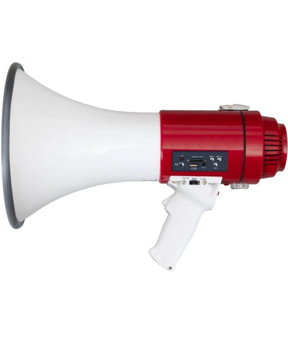 Megáfono con sirena fonestar mf-114su/ 25w/ usb/ sd/ a pilas/ a 12v cc