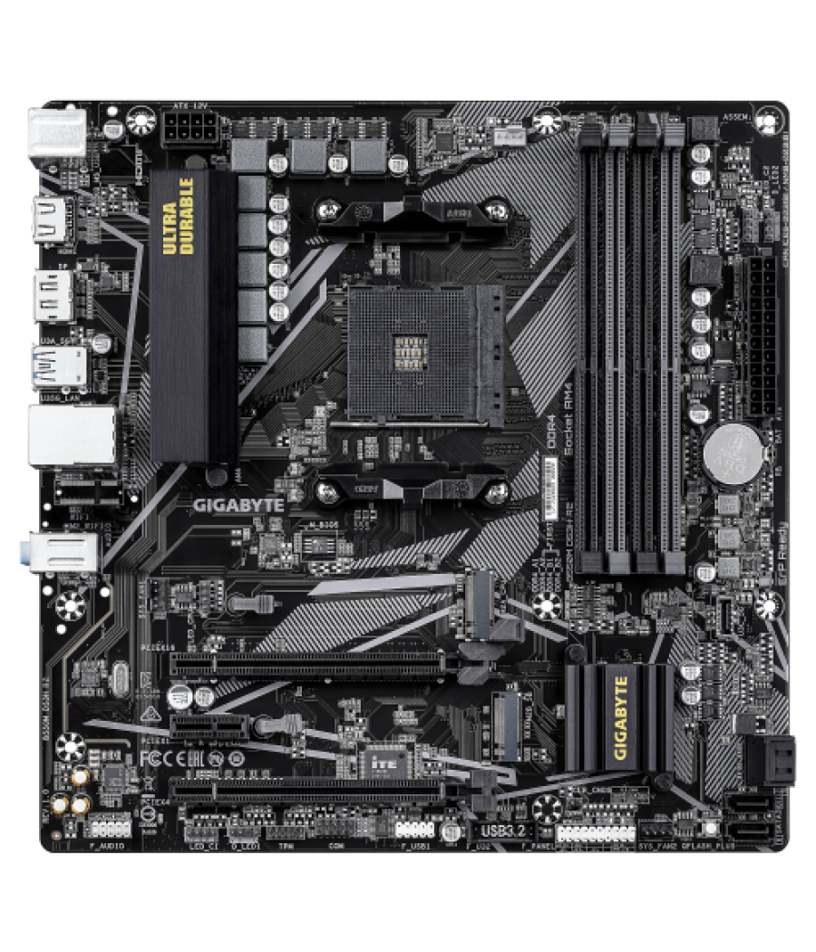 Gigabyte b550m ds3h r2 placa base - procesadores amd ryzen 5000, vrm de 5+3 fases, hasta 4733 mhz ddr4 (o.c.), 1x m.2 pcie 4.0 +