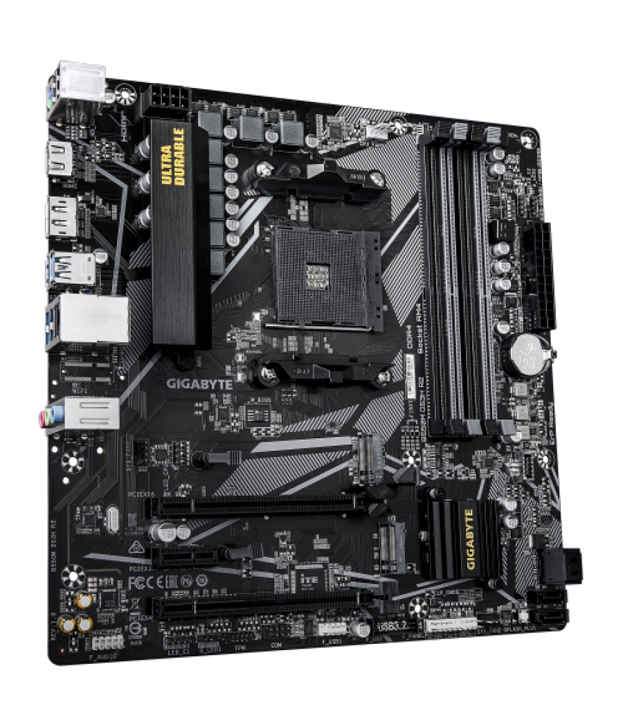 Gigabyte b550m ds3h r2 placa base - procesadores amd ryzen 5000, vrm de 5+3 fases, hasta 4733 mhz ddr4 (o.c.), 1x m.2 pcie 4.0 +