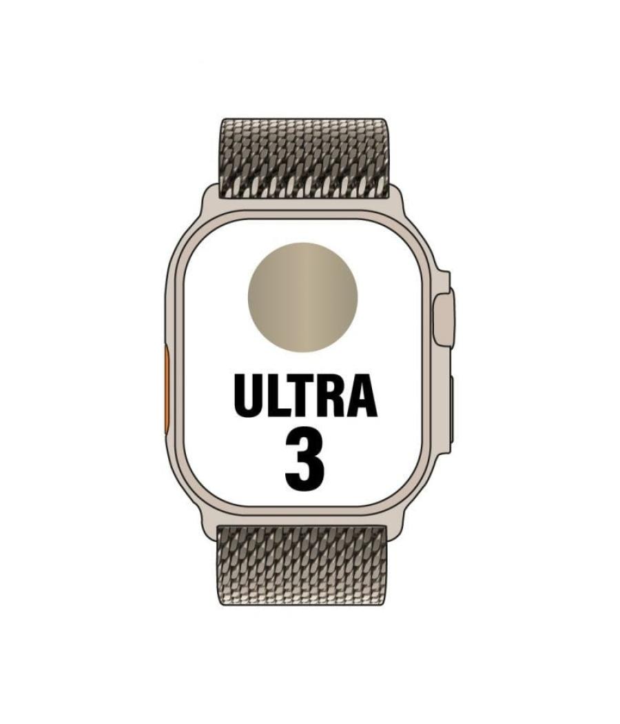 Apple watch ultra 3/ gps/ cellular/ 49mm/ caja de titanio natural/ correa milanese s