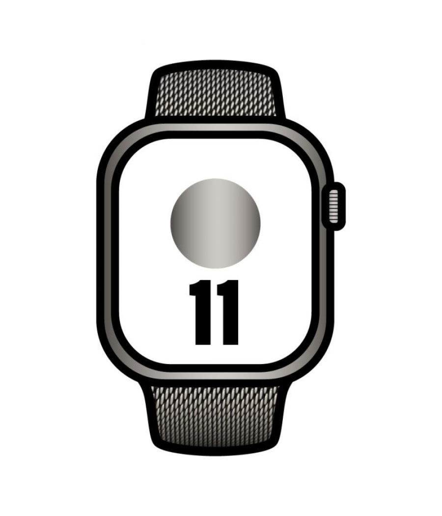 Apple watch series 11/ gps/ cellular/ 42mm/ titanio negro pizarra/ correa negra/ pizarra milanese loop