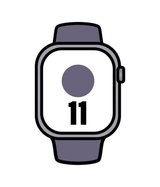 Apple watch series 11/ gps/ cellular/ 42mm/ plata/ correa deportiva púrpura (s/m)