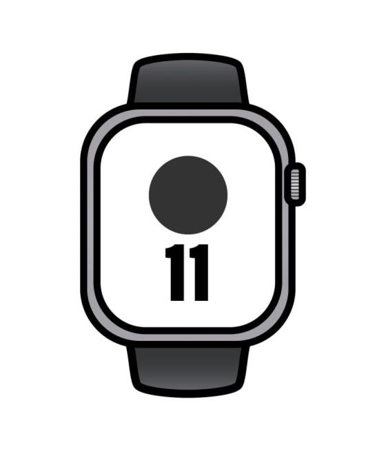 Apple watch series 11/ gps/ cellular/ 46mm/ aluminio gris espacial/ correa deportiva negra s/m