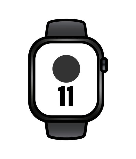 Apple watch series 11/ gps/ cellular/ 46mm/ titanio negro pizarra/ correa deportiva negro pizarra s/m