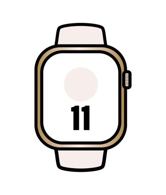 Apple watch series 11/ gps/ cellular/ 46mm/ titanio dorado/ correa deportiva rosa rubor m/l