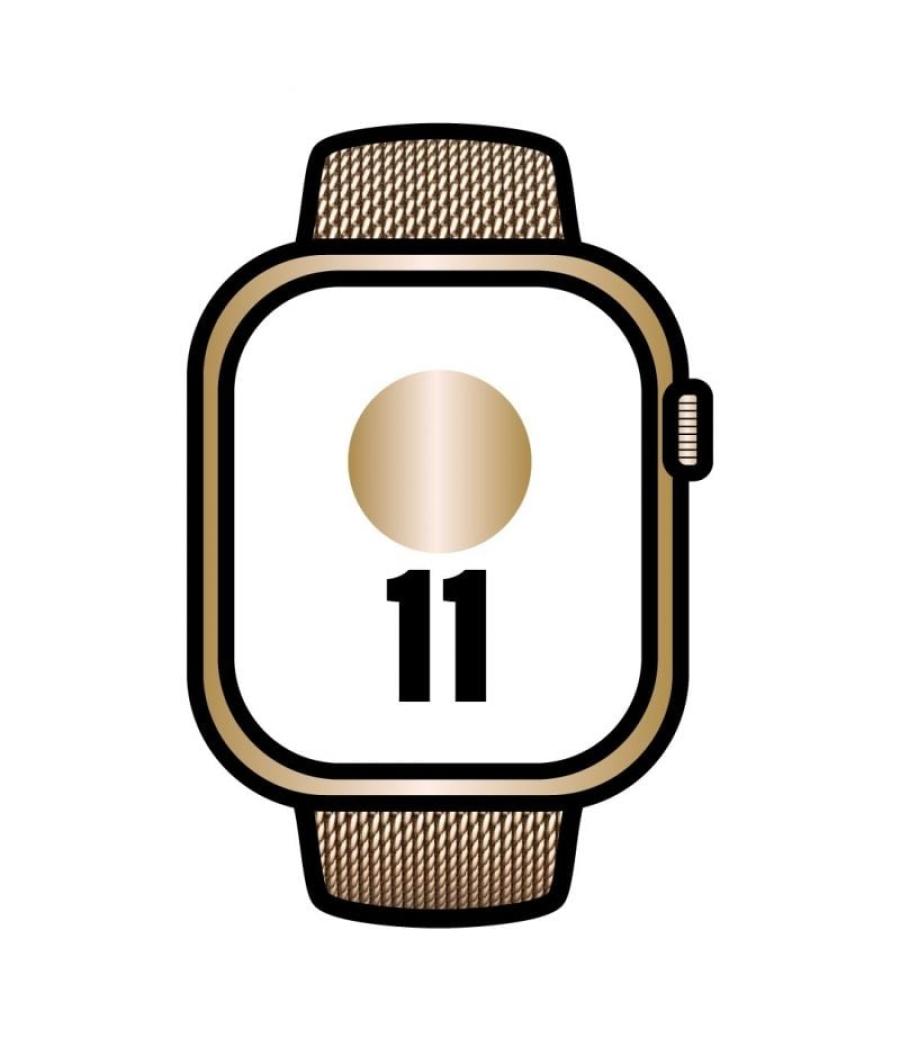 Apple watch series 11/ gps/ cellular/ 46mm/ titanio dorado/ correa milanese dorada loop s/m