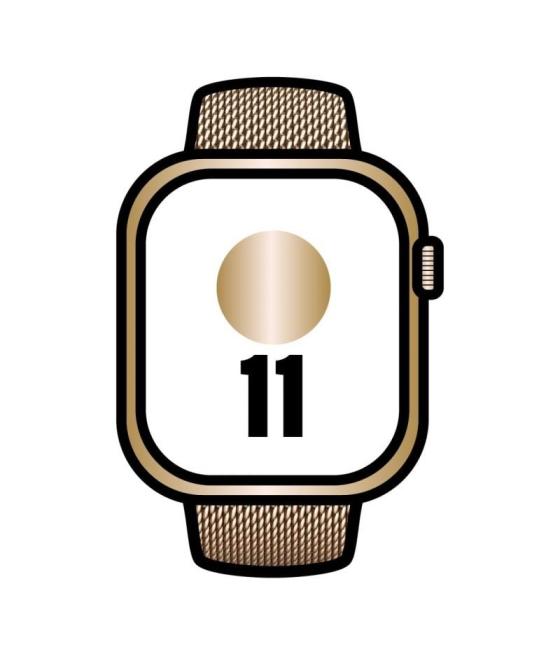 Apple watch series 11/ gps/ cellular/ 46mm/ titanio dorado/ correa milanese dorada loop m/l