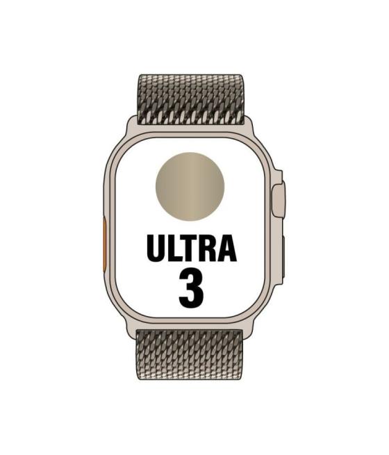 Apple watch ultra 3/ gps/ cellular/ 49mm/ caja de titanio natural/ correa milanese l