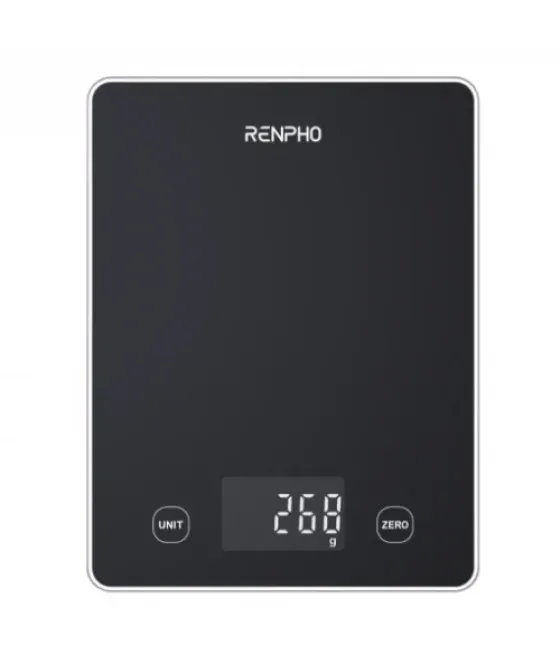 Renpho calibra 1l - smart nutrition scale - ble - 3aaa - black glass (up to 22lb/10kg)