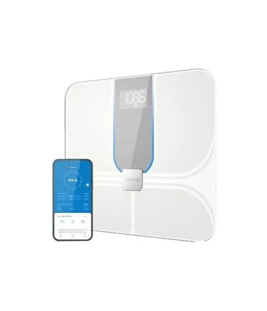 Renpho elis aspire c - smart wifi body scale - ito - 3aaa - 11x11x1in/28x28x2.5cm - white