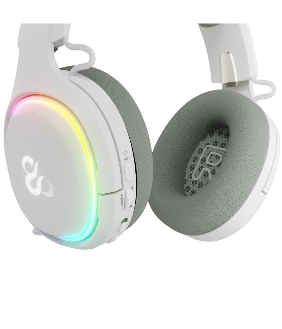 Auriculares gaming newskill aton v2 ivory inalambrico rgb blanco