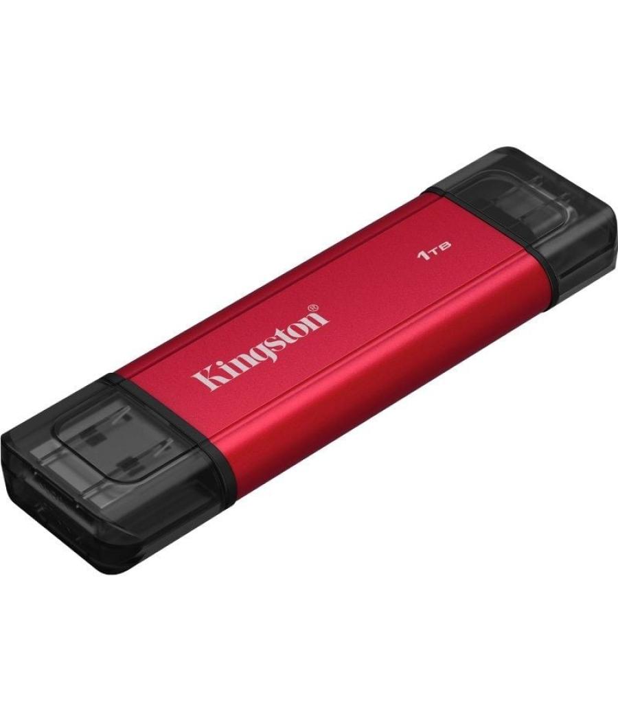 Disco externo ssd kingston dual portable ssd 1tb/ usb tipo-c y usb 3.2/ rojo