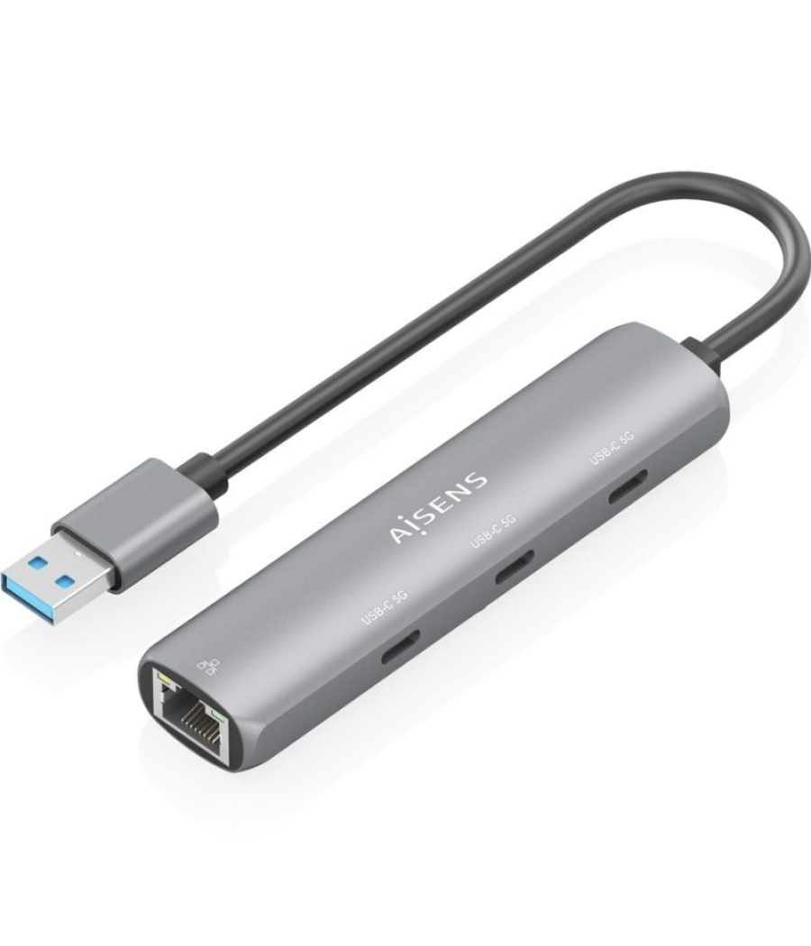 Hub usb aisens asuc-4p037-gr/ 3xusb tipo-c/ 1xrj45/ gris