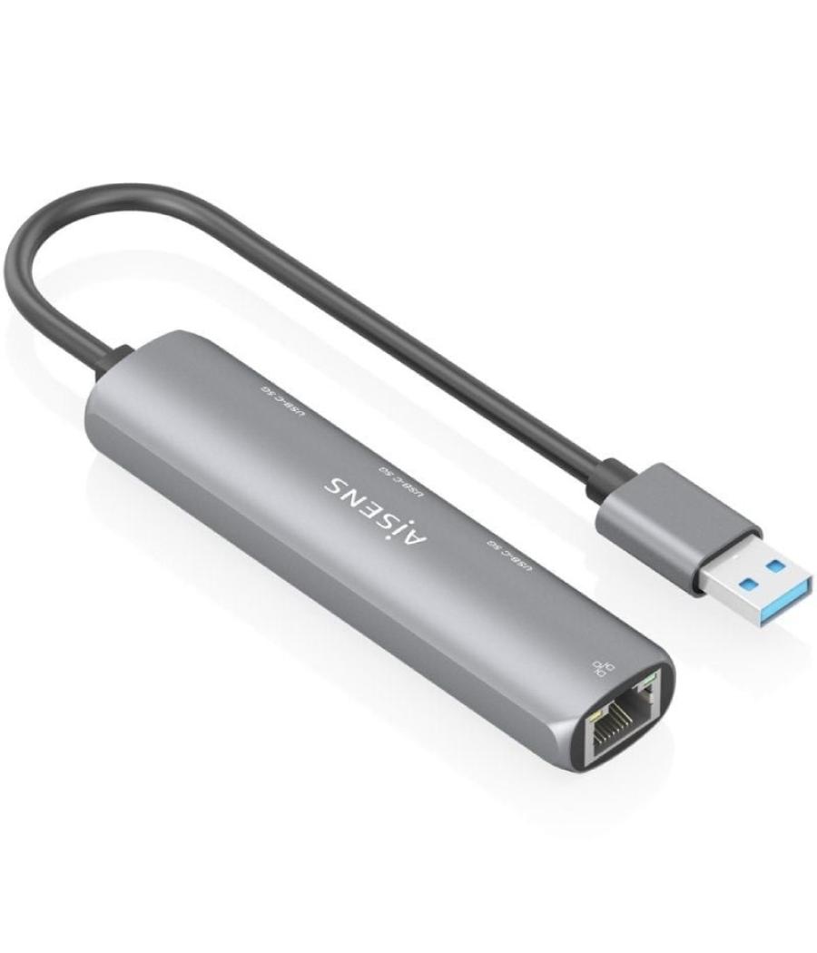 Hub usb aisens asuc-4p037-gr/ 3xusb tipo-c/ 1xrj45/ gris