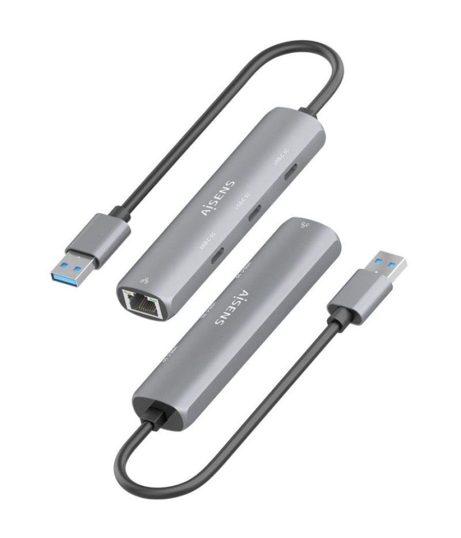 Hub usb aisens asuc-4p037-gr/ 3xusb tipo-c/ 1xrj45/ gris
