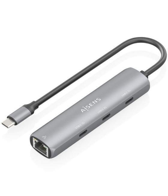 Hub usb tipo-c aisens asuc-4p041-gr/ 3xusb tipo-c/ 1xrj45/ gris