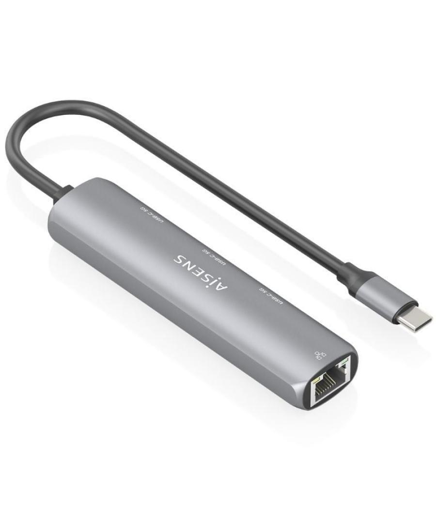 Hub usb tipo-c aisens asuc-4p041-gr/ 3xusb tipo-c/ 1xrj45/ gris