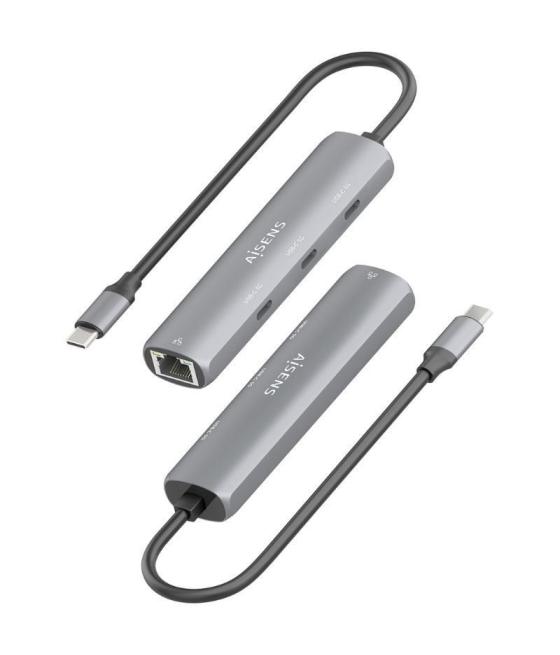 Hub usb tipo-c aisens asuc-4p041-gr/ 3xusb tipo-c/ 1xrj45/ gris