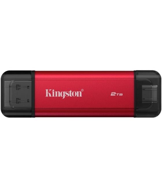Disco externo ssd kingston dual portable ssd 2tb/ usb tipo-c y usb 3.2/ rojo