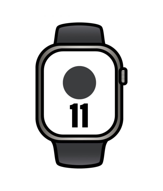 Apple watch series 11/ gps/ cellular/ 42mm/ titanio negro/ pizarra correa deportiva negro (s/m)